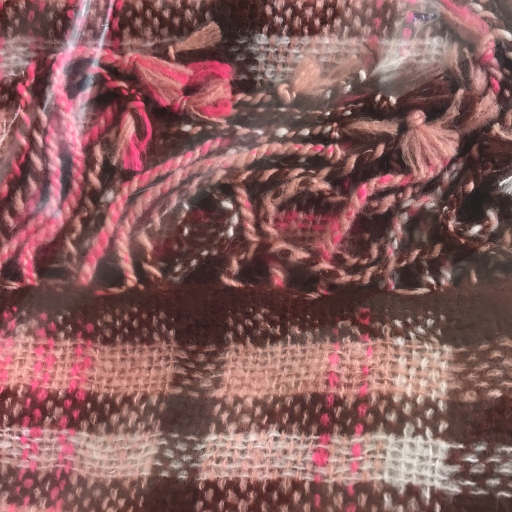 NWT Madewell Azalea plaid Gauzy pink plaid Scarf New Great Gift Idea - Picture 4 of 6